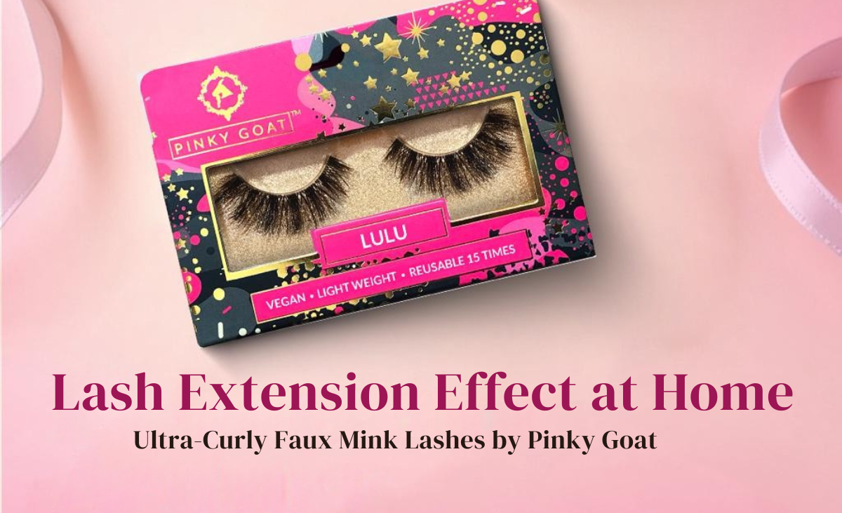Lash Extension Effect at Home | Ultra-Curly Faux Mink Lashes by Pinky Goat