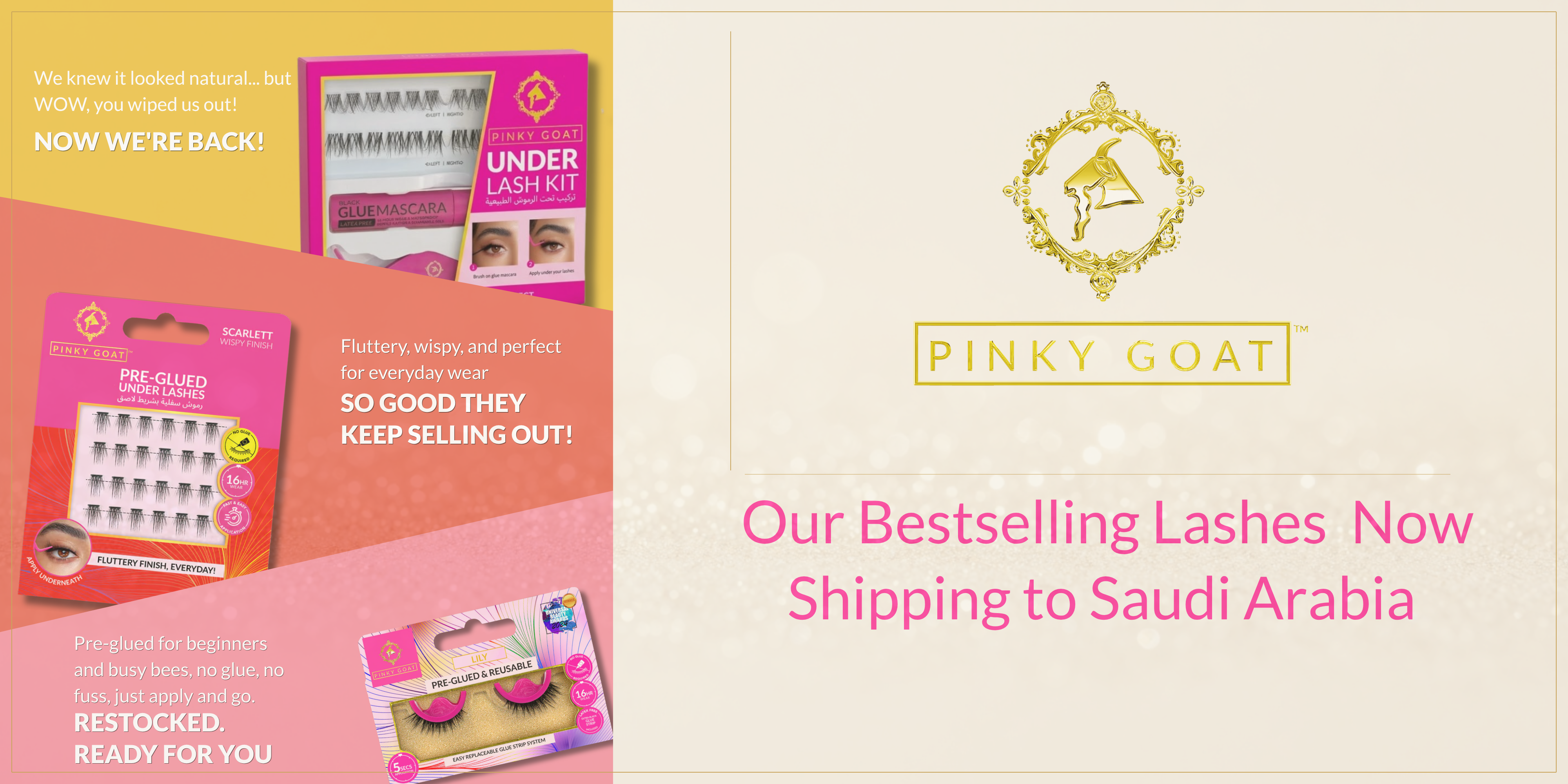 PINKYGOAT Bestselling Lashes — Now Shipping to Saudi Arabia 🇸🇦