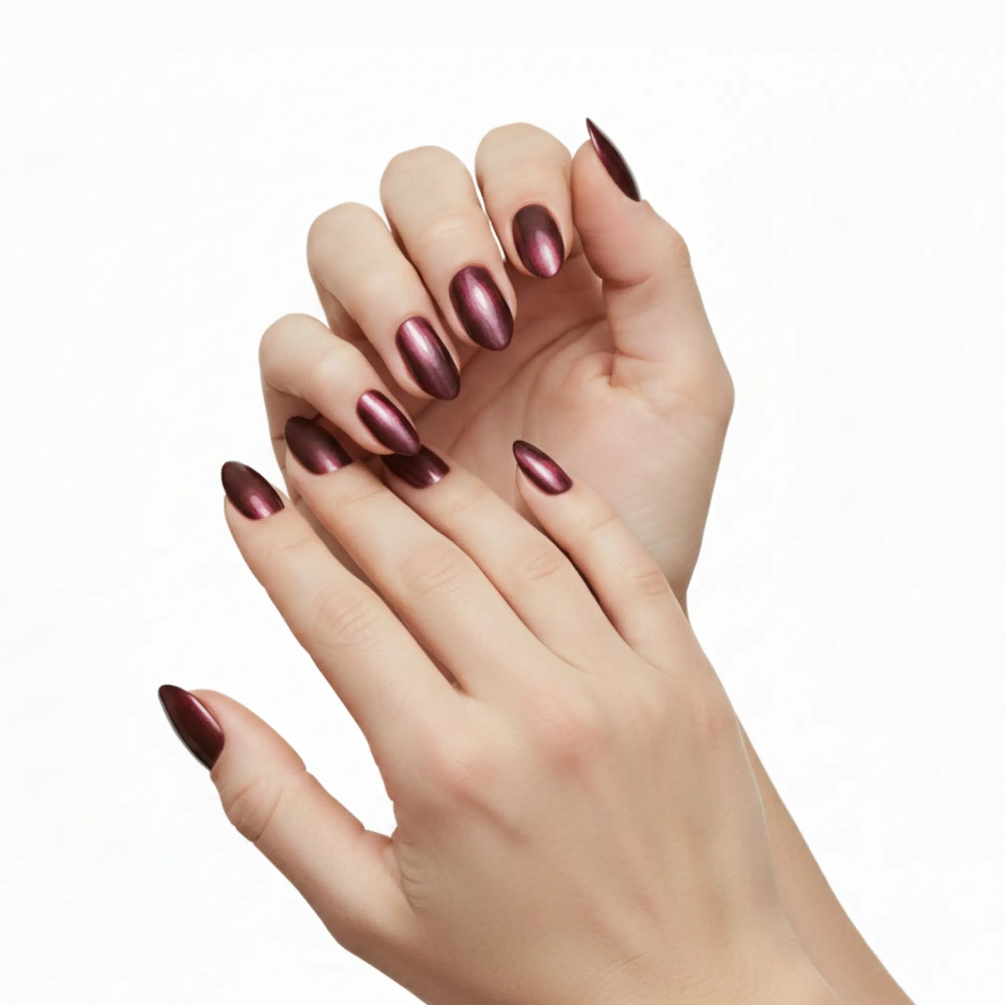 Pinky Goat Tips Pre-Glued Oval Shape Nails Berry Prestige, Best UAE False Nails