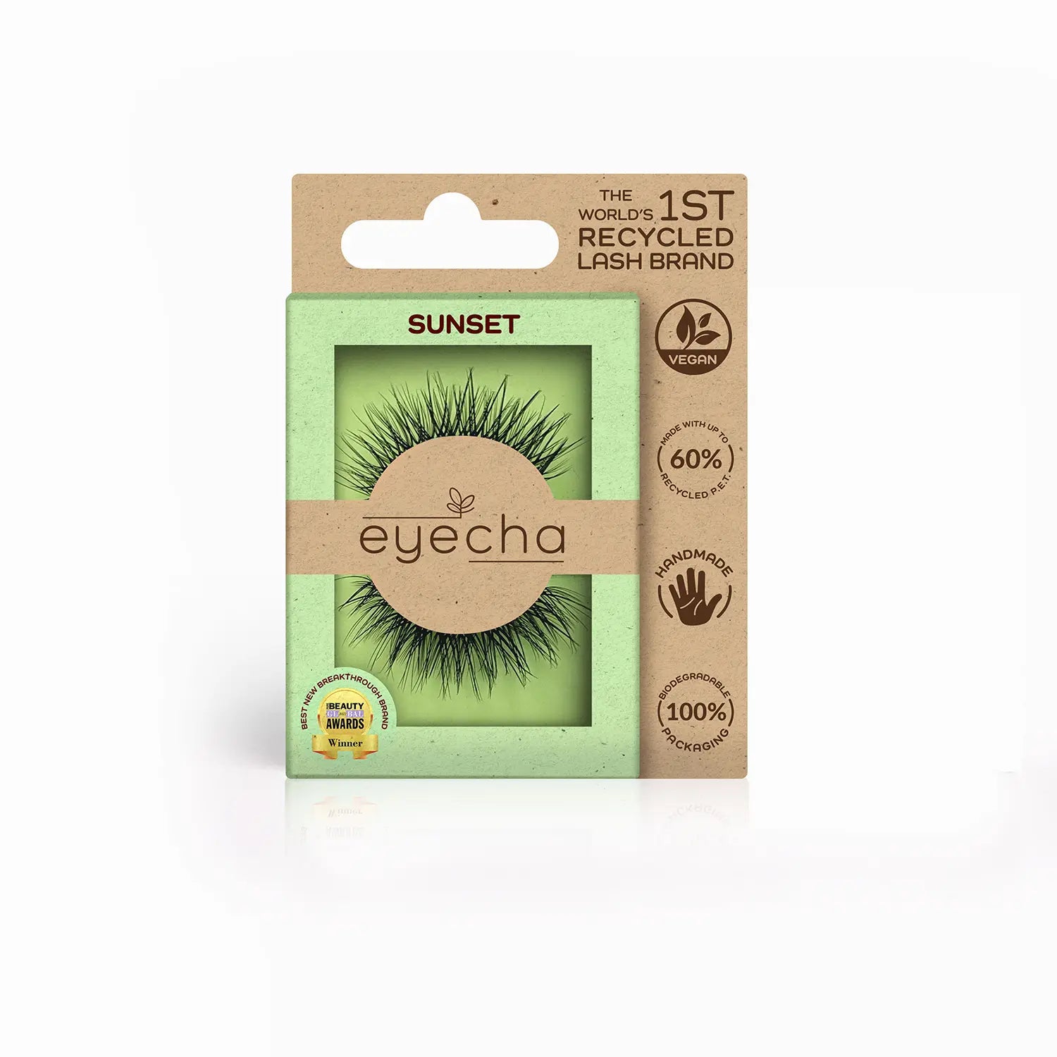 Vegan handmade lashes named Sunset for a soft and wispy effect