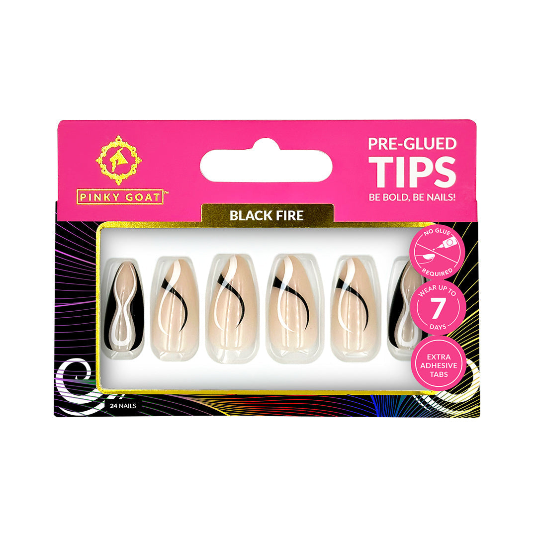 PINKYGOAT TIPS - PRE GLUED - BLACK FIRE - Pinky Goat