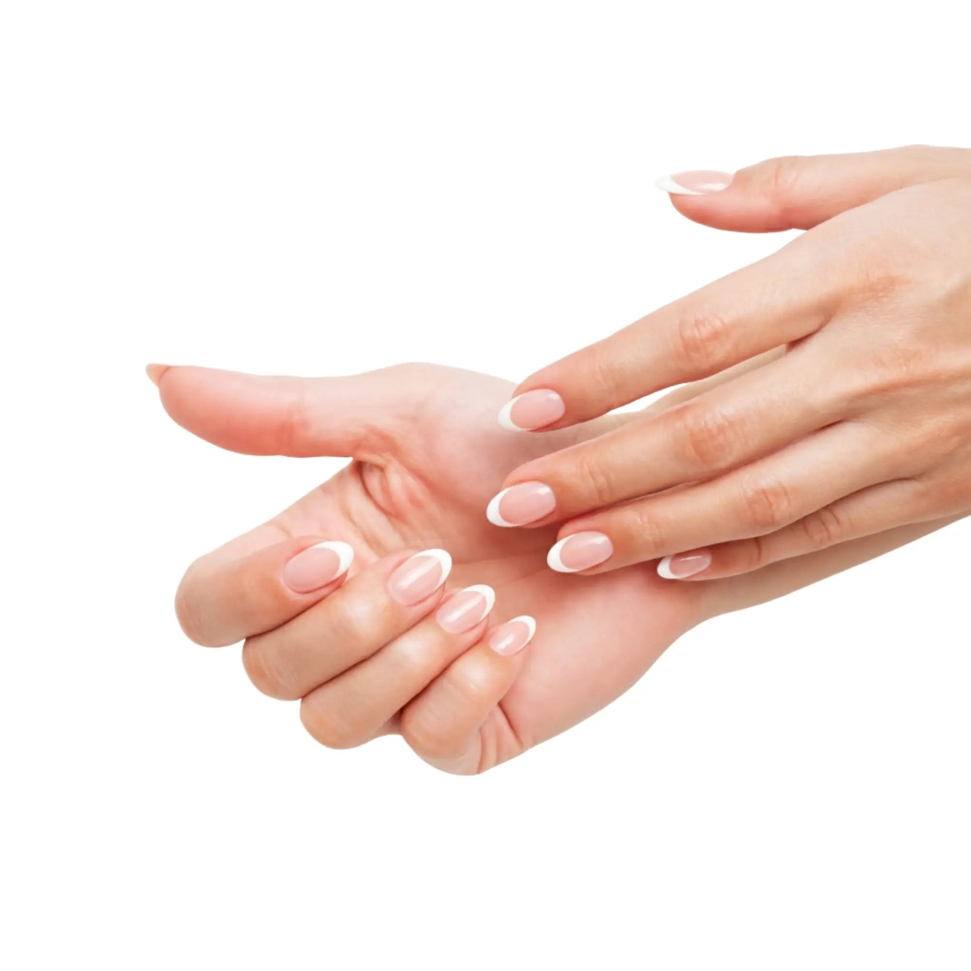 Pinky Goat Tips Pre-Glued Oval Shape Nails Classic French, Best UAE False Nail