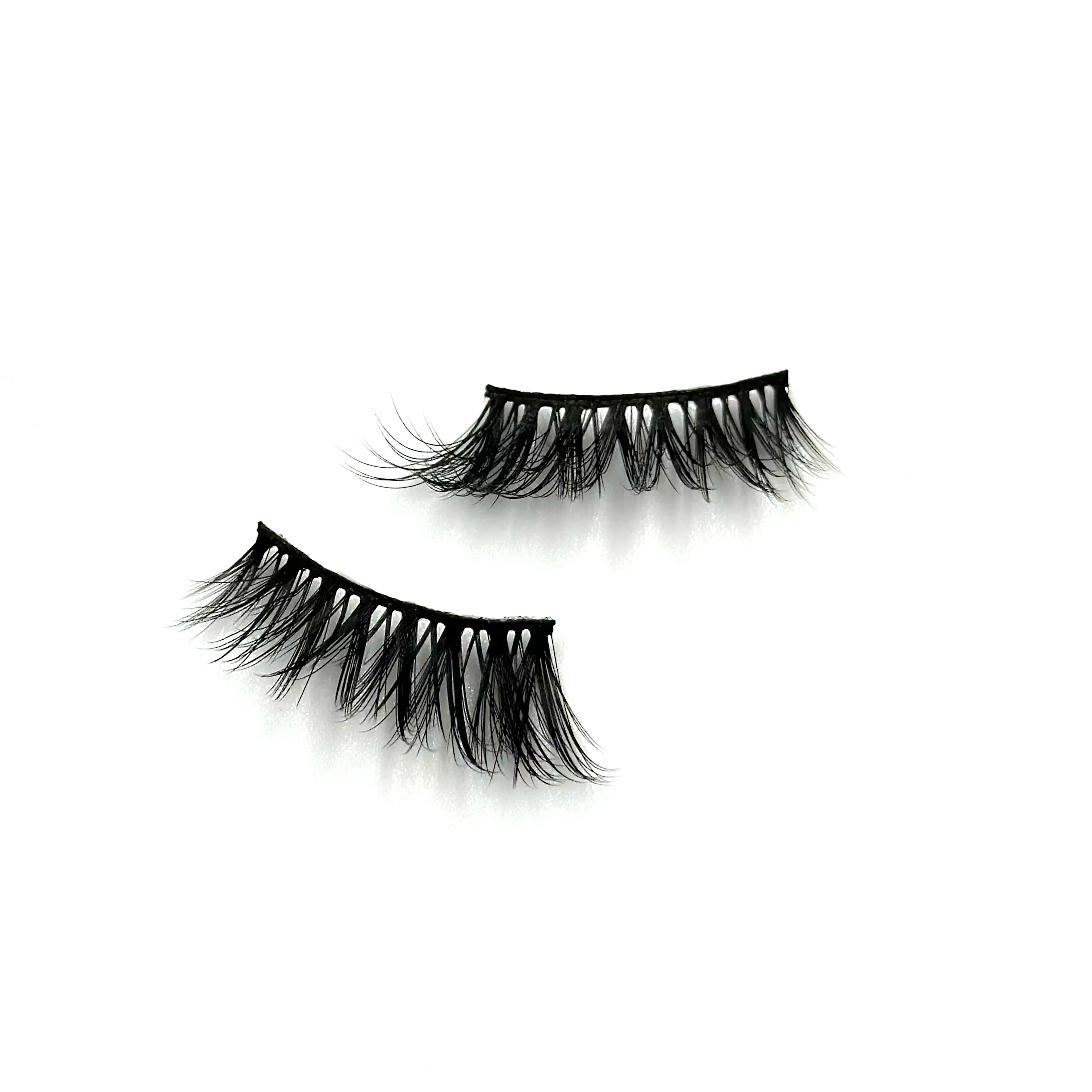 Pair of black false demi-lashes Dahlia on a white background