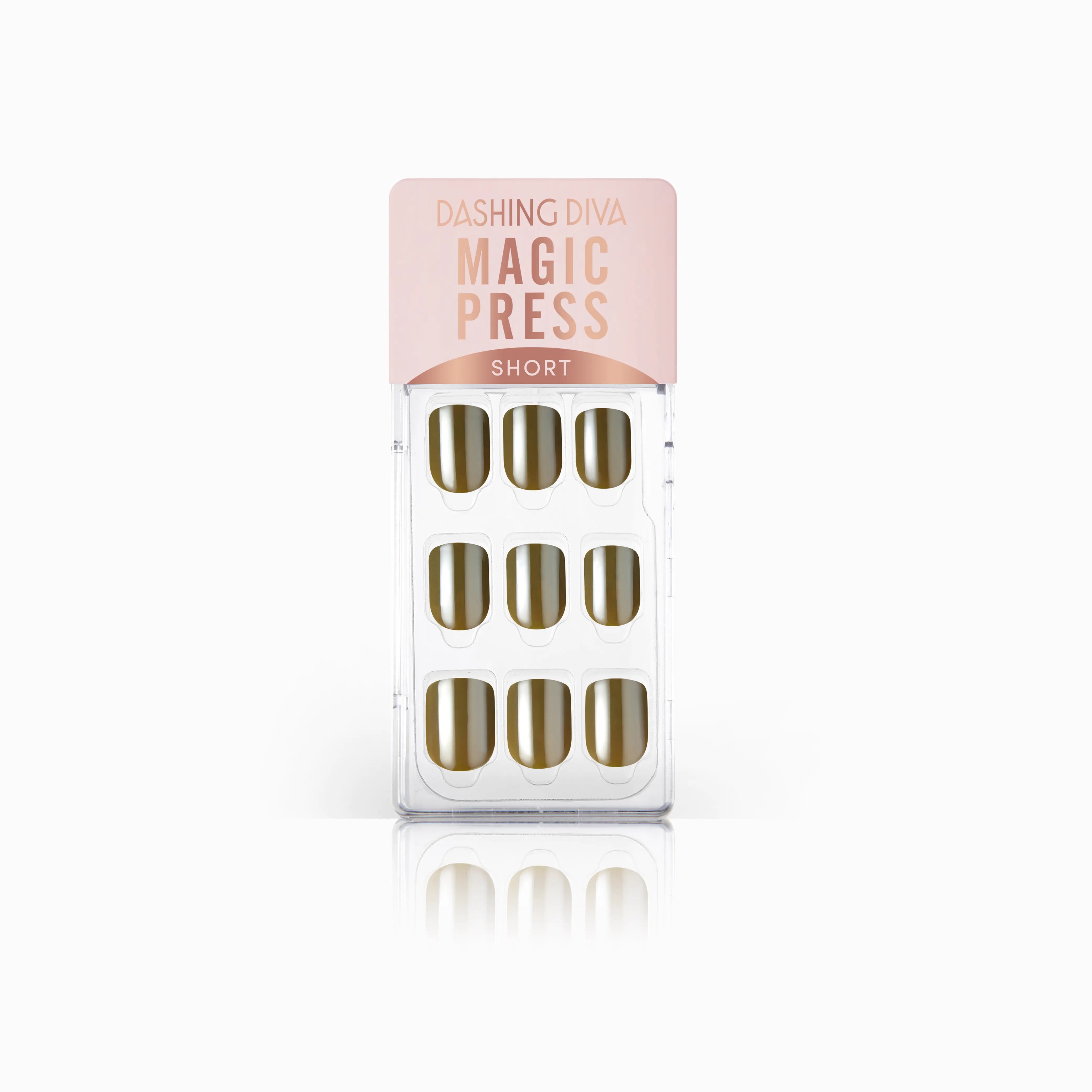 Khakit Satin, Magic Press short glossy nails packaging