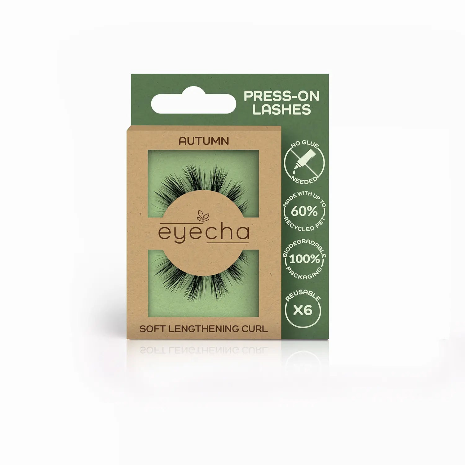 Press on vegan lashes named Autumn - for soft-lengthening curl