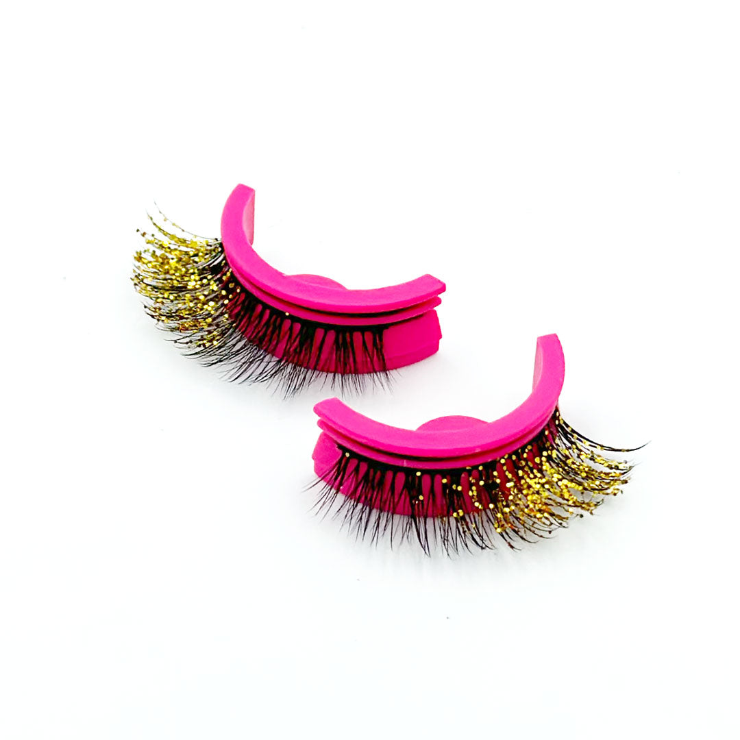Glitzy Gold Pre-glued Glitter Effect Lashes