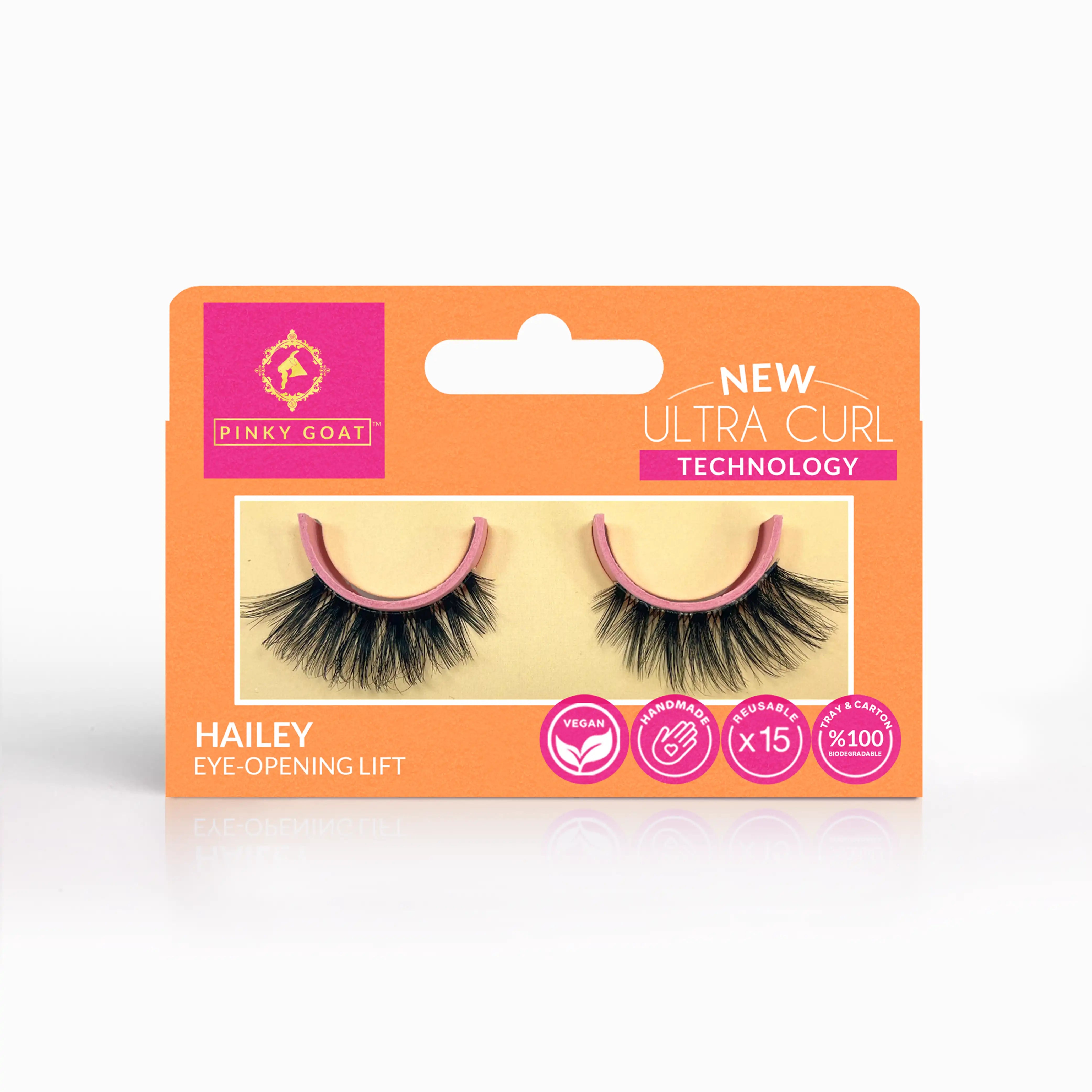 Pinky Goat ultra curl technology lash, eye opening lift Hailey