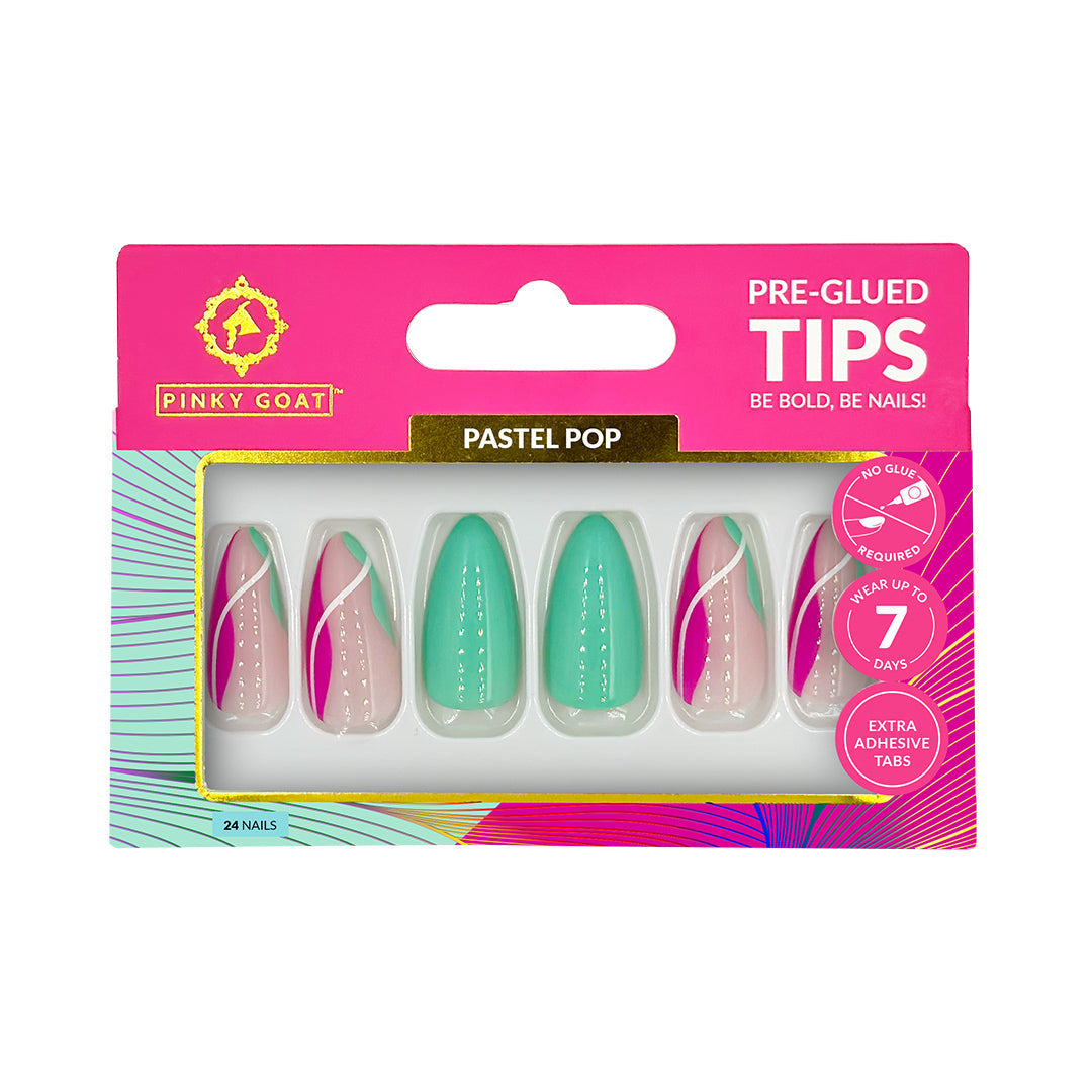 PINKYGOAT TIPS - PRE GLUED - PASTEL POP - Pinky Goat