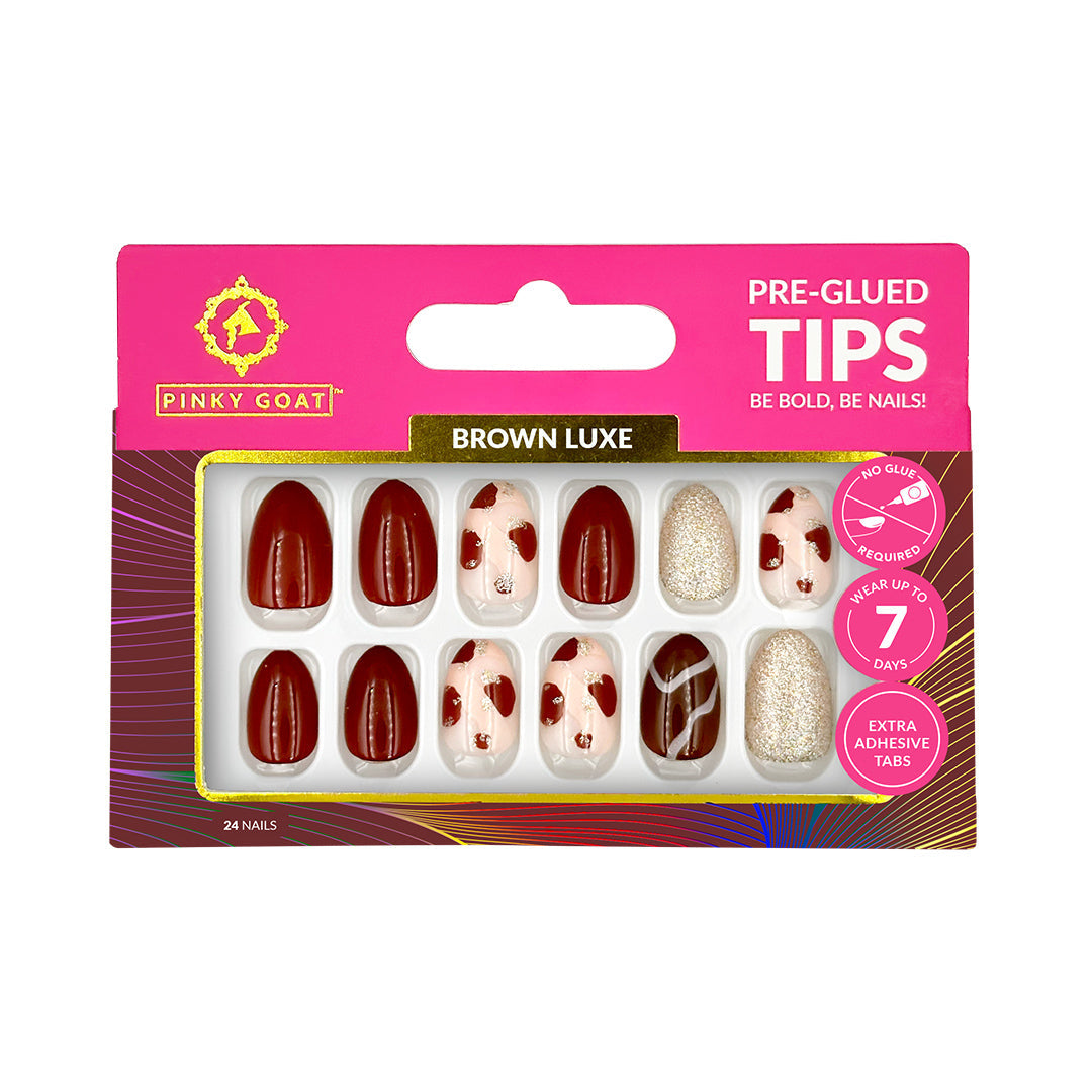 PINKYGOAT TIPS - PRE GLUED - BROWN LUXE - Pinky Goat