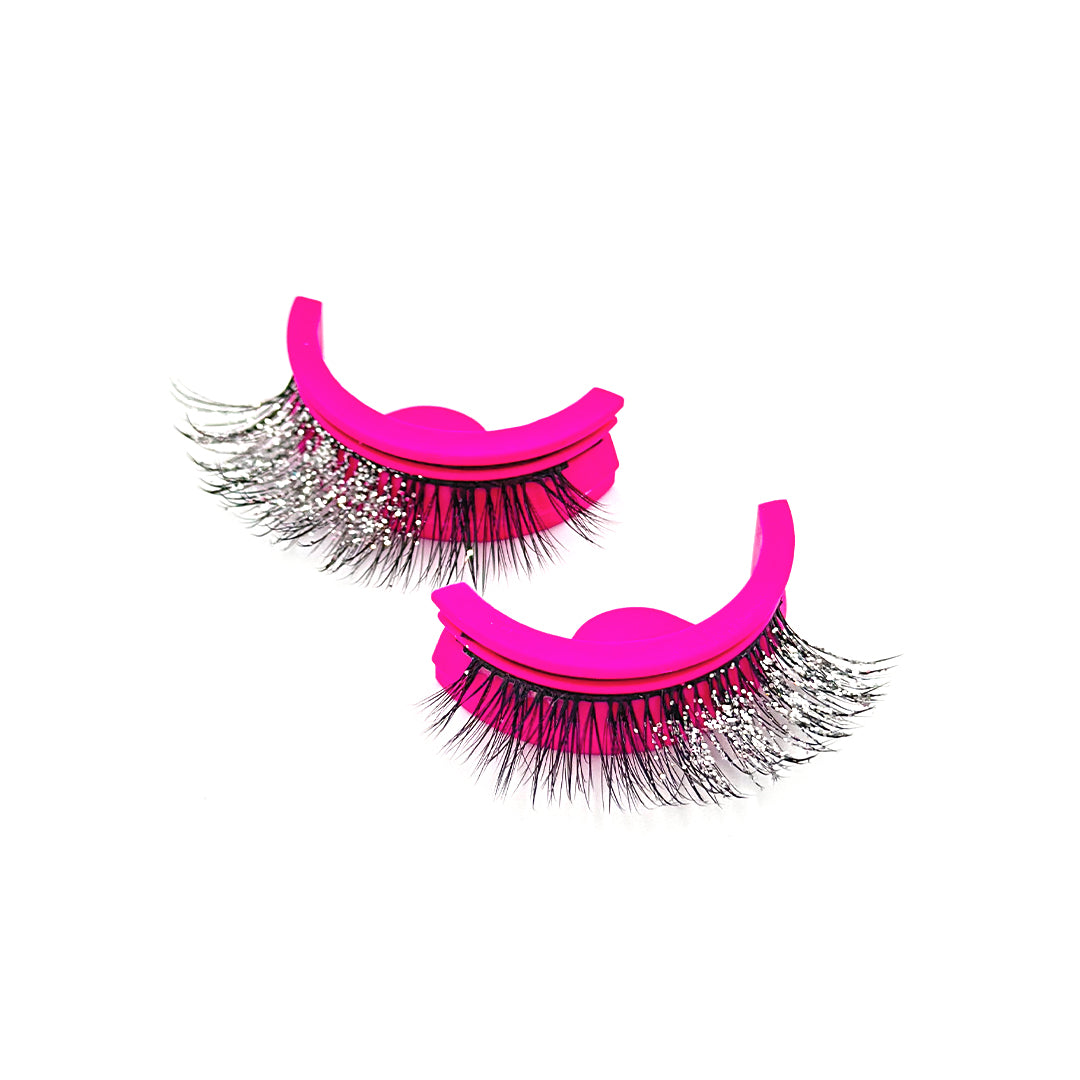 Silver Sparkle Pre-glued Glitter Effect Lashes