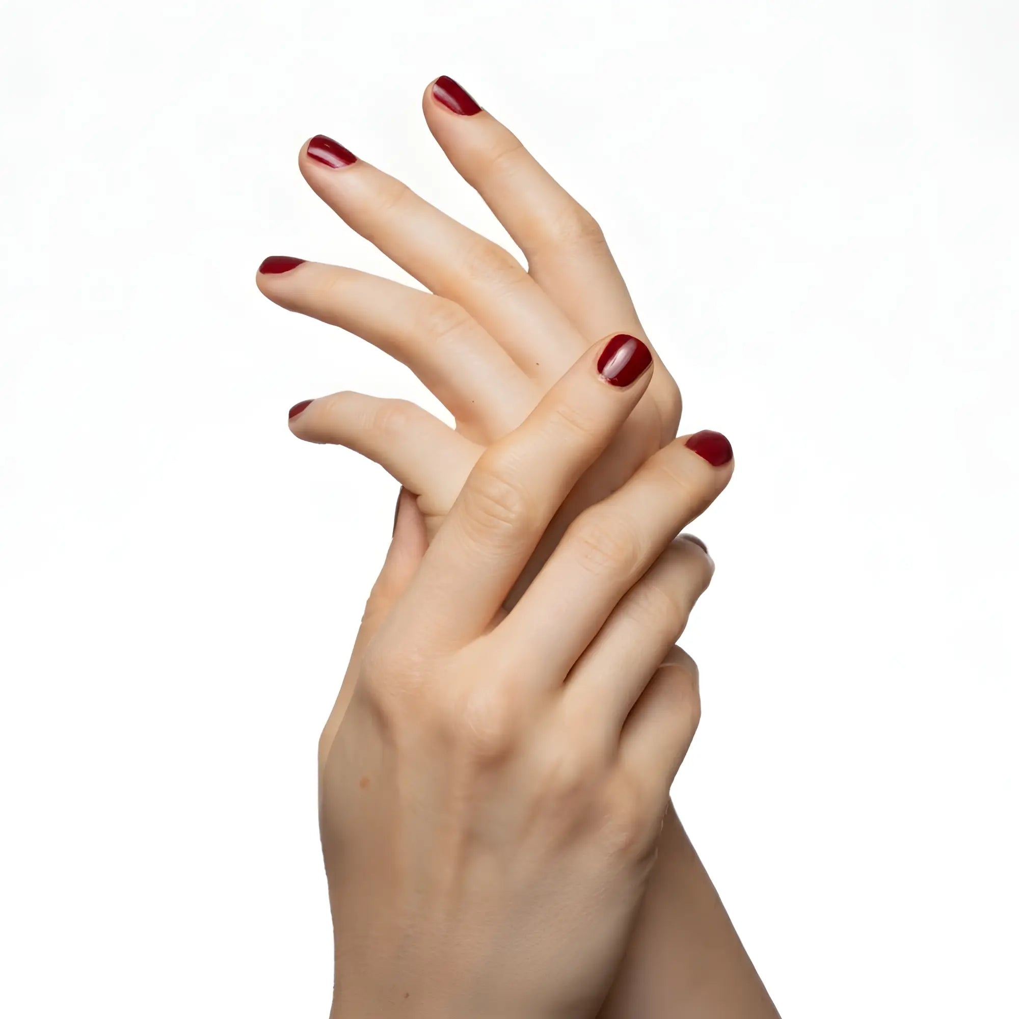 Pinky Goat Tips Pre-Glued Square Shape Nails Wine Red, Best UAE False Nails